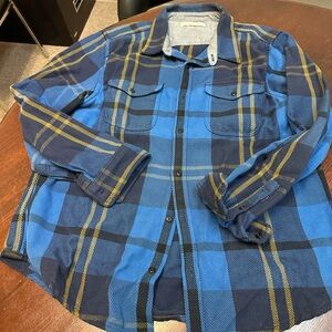 Outerknown Blanket shirt in True Blue Country Plaid XL